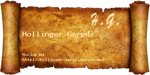 Hollinger Gergő névjegykártya